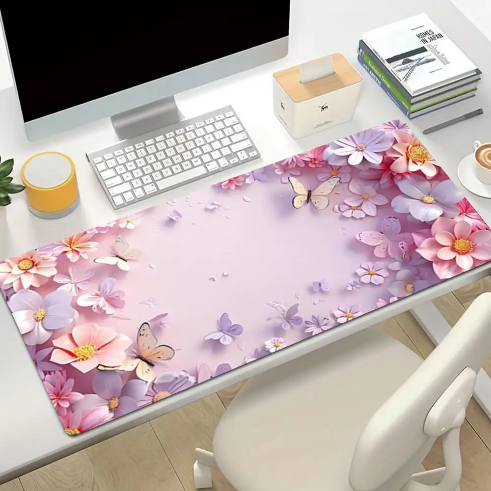 Bright Multicolor Peony Flower Table Mat Mouse Pads Fills Warm Rich Tone Into Laptop Home Gaming Desktop Layouts