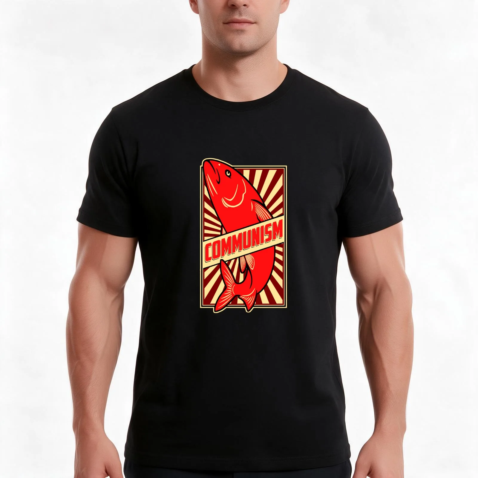 Just A Red Herring T-Shirt, Summer Casual Cotton Tee, Oversized Streetwear Tops, Vintage Graphic Print, Loose Fit Short Sleeve