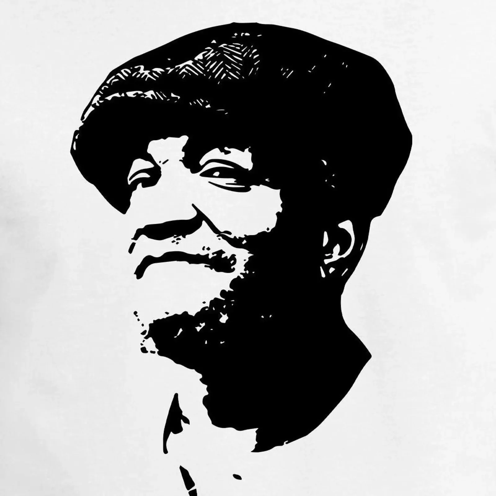 Vintage Redd Foxx Fred Sanford Black White Silhouette Print Casual  T Shirt vintage Washed Top For Everyday Wear streetwear