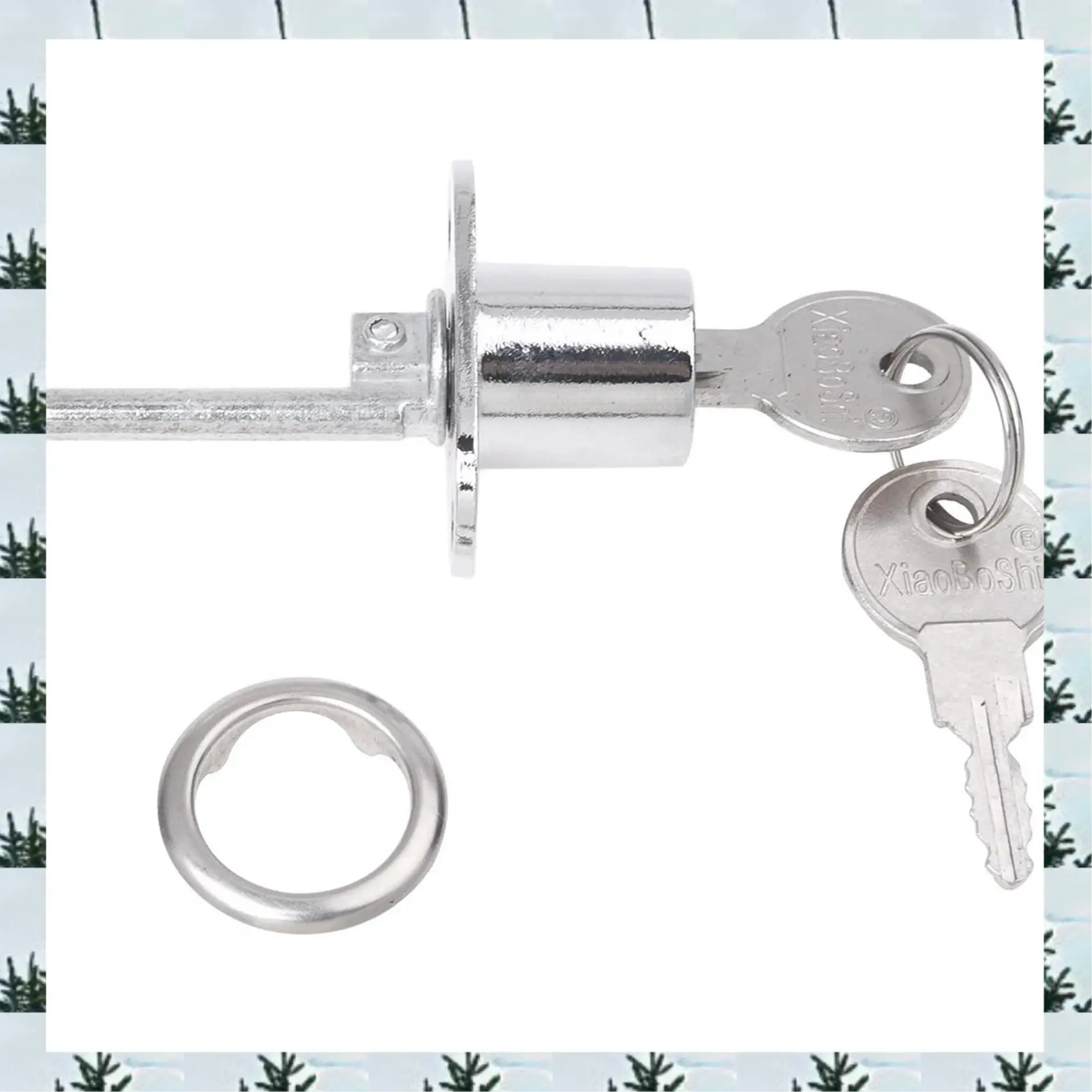 ABLG 2Pcs 19Mm Cylinder Head Diameter Silver Tone Metal Drawer Plunger Lock With 2 Keys