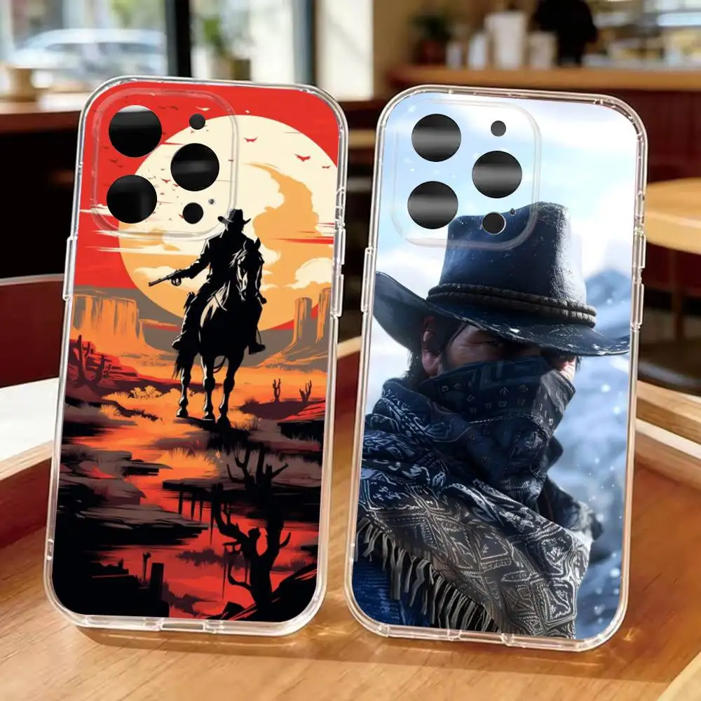 Coque transparente pour téléphone mobile Red Dead Redemption 2 pour iPhone 17 16 15 11 13 14 Pro Max 7 8 Plus X Xr Max Se2020 12mini
