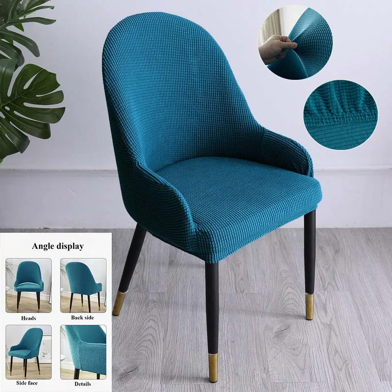 

Anti-wrinkle Comfortable High Quality Soft Chair Cover Chair Curved Back Dining Chair Covers Armchair Slipcovers For Home Decor