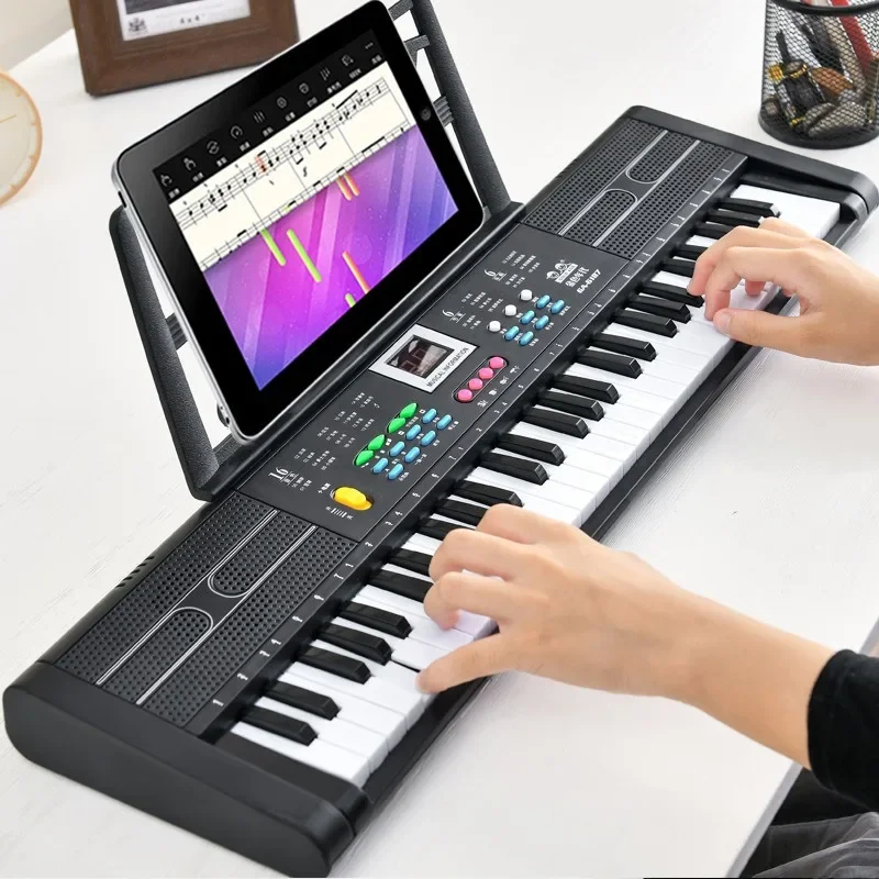 61-Key Electronic Keyboard with LED Display  Demo Songs - Perfect for Beginners, Smooth Accordion-Style Keys Two-color selection