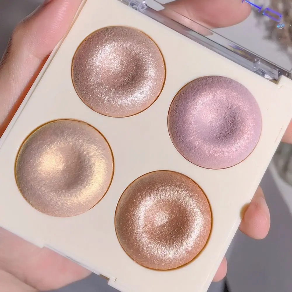 4-color Donut Highlight Tray Delicate Texture Long-lasting Color Bronzers Highlighter Sparkling Glitter Highlighter