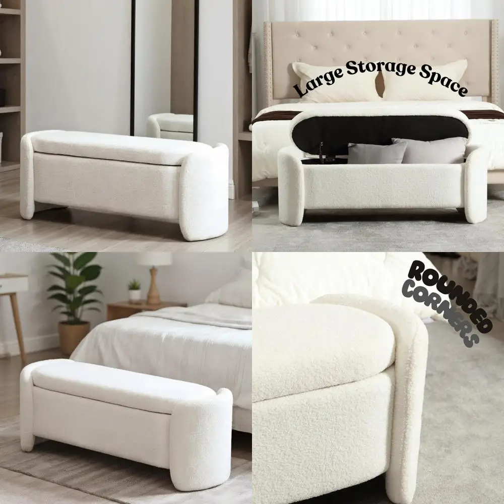 Banco otomano estofado de 50" de largura para entrada e quarto