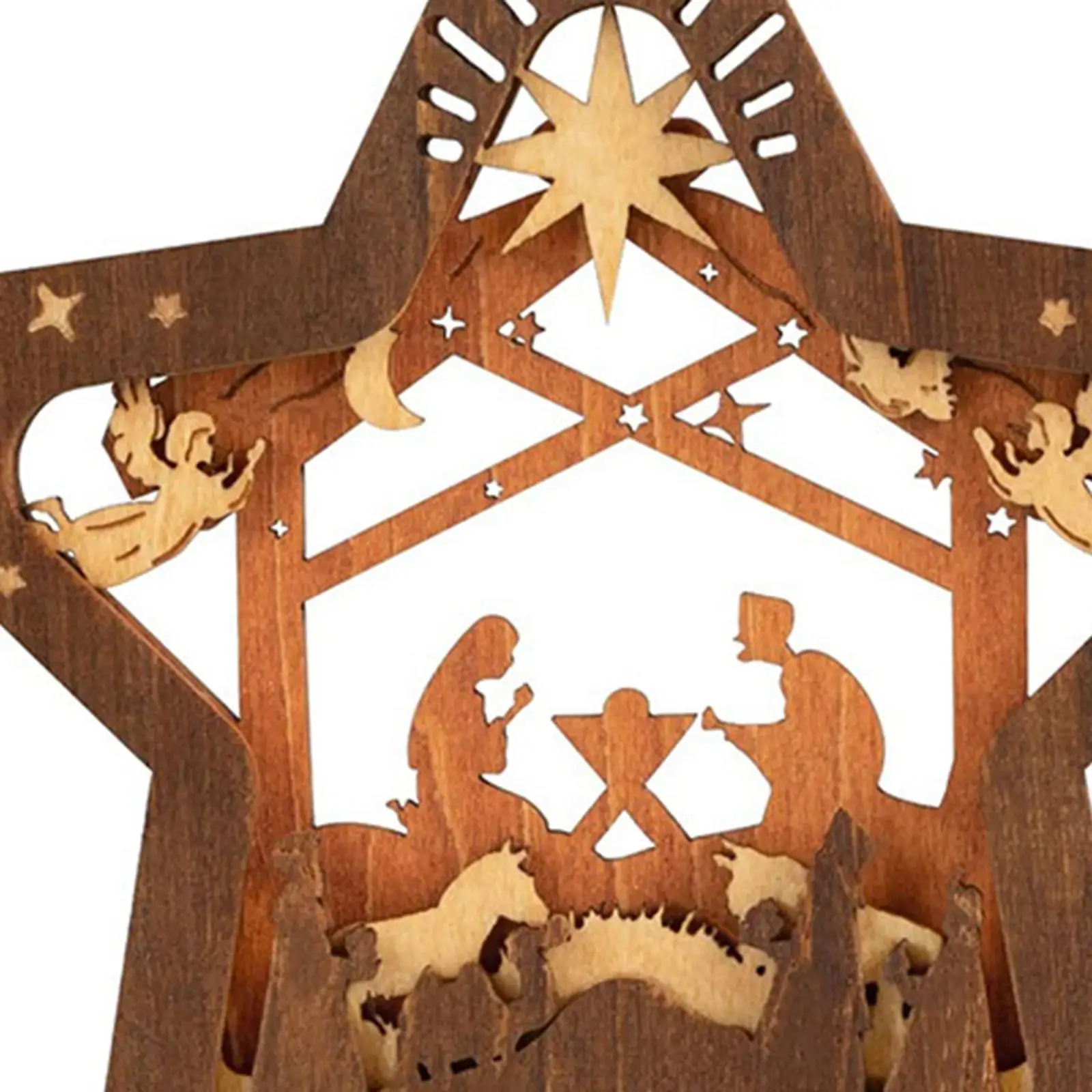 Christmas Nativity Scene Ornaments Christmas Tree Decorations Jesus Christmas Ornaments for Tables Shelves Home Indoor