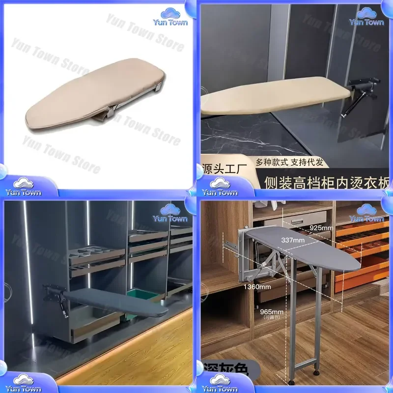 for Ironing Board Installed Inside Cabinet Household Hidden Damping Buffer Pull-Out Cloakroom Vertical Telescopic Fold