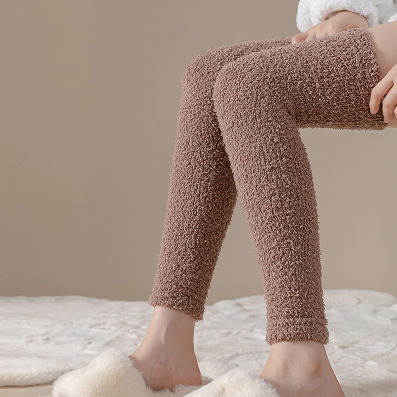 1 Pair Long Knee-High Ankle Warmers Warm Leg Wear Soft Comfortable Casual Long Socks Solid Color Women Socks image 4