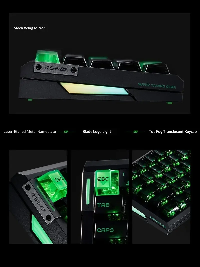 Teclados Gaming ATK RS63 AIR / RS6 AIR con Eje Magnético, 8000Hz, 0.001mm RT, Cableados, RGB, Gasket, CNC, Baja Latencia, Rapid Trigger, para Esports y PC 6