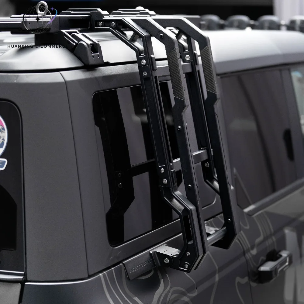 Specific Modified Side Folding Ladder Frame Car Rear Window Roof Rack Exterior Accessory Model Bronco Wasteland Side Ladder