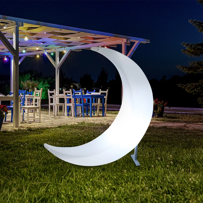 Custom Park Outdoor Light Ornament Wedding Decor Outdoor Decorative Moon Solar LED Light Ornament