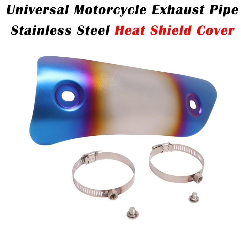 Univesal Motorcycle Exhaust Connection Link Pipe Escape System Tube Heat Shield Cover Guar Protector Anti-Scalding Stainless