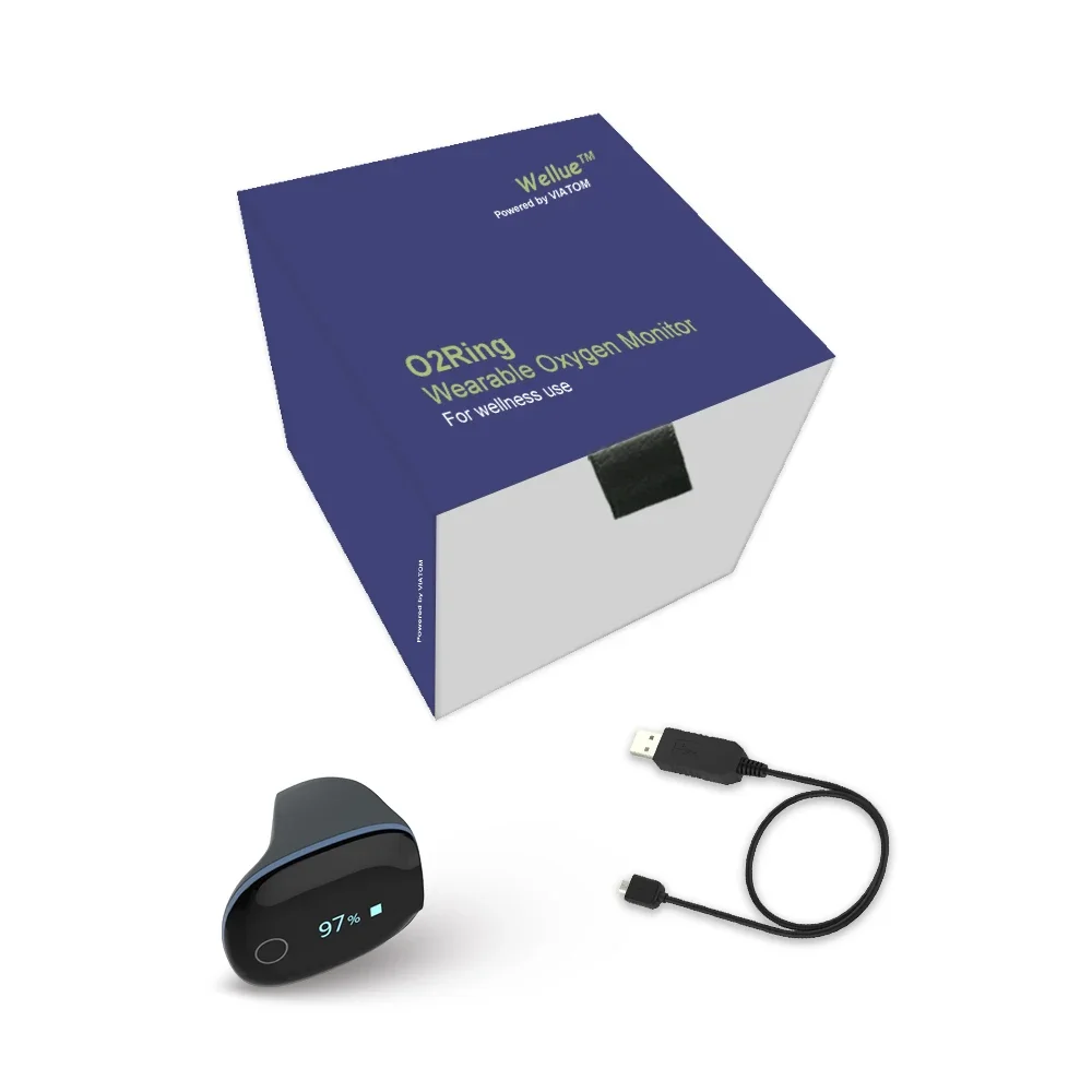 Wellue O2ring Bluetooth Fitness Ring Herzfrequenz Pulsoximeter Schlaf Aperna Monitor