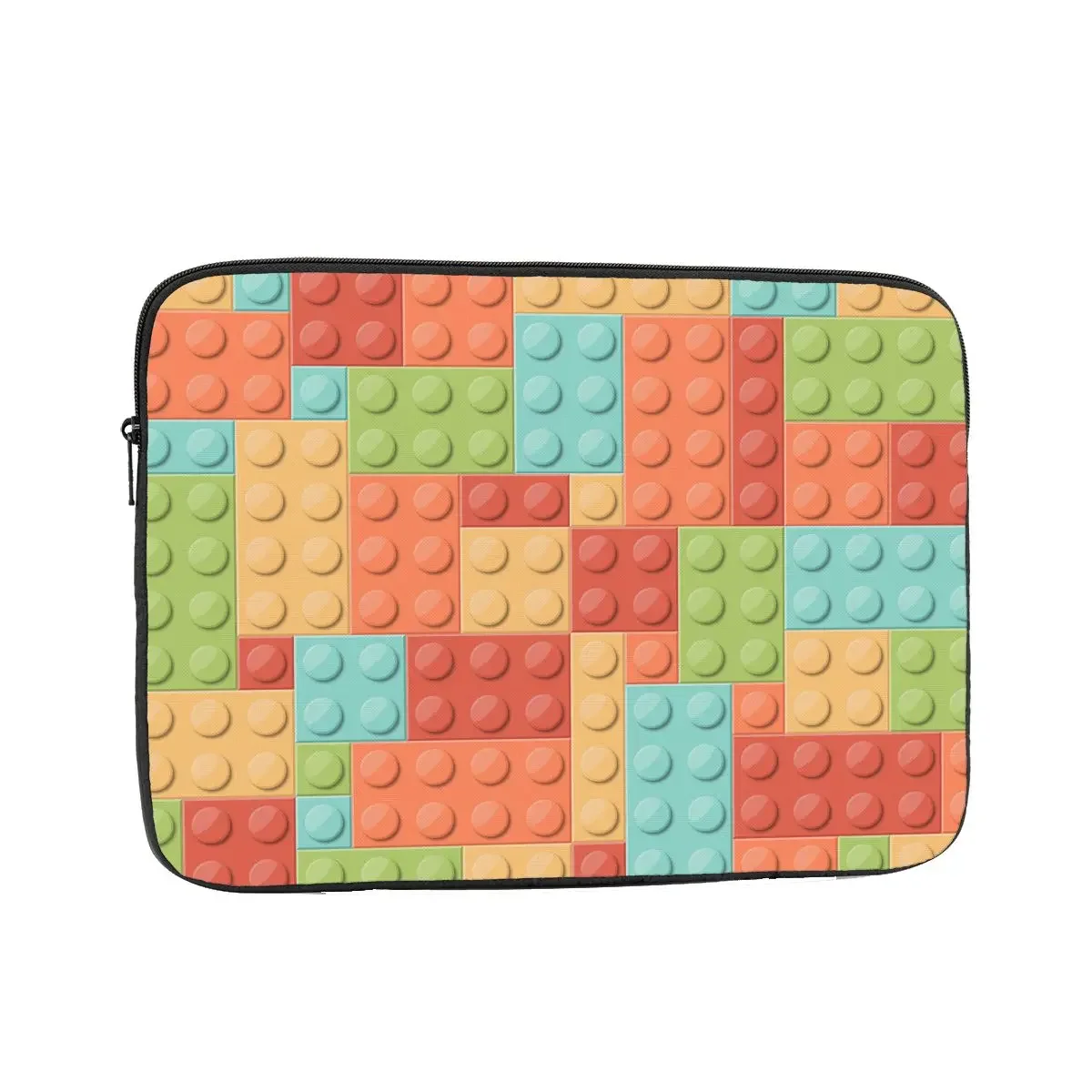 Colorful Toy Bricks Laptop Liner Sleeve  Orange Red Yellow Summer Theme Notebook Bag Case Shockproof Case Bag for Men Women