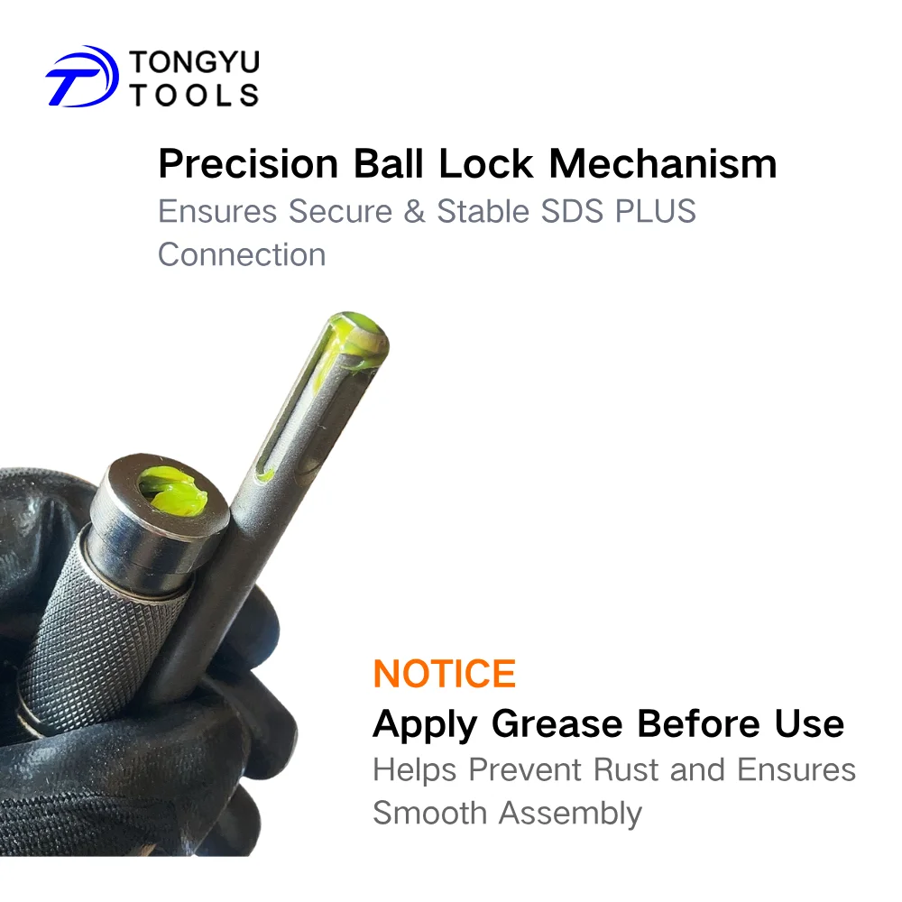 Imagen 5: Adaptador de Extensión SDS Plus, Acoplador Plus-Lock con Eje de Extensión Opcional para Martillo Rotatorio, Perforación de Largo Alcance