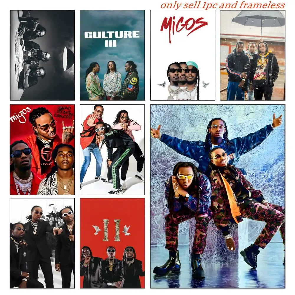 M-migos Rapper Singer Poster Posters Sticky Vintage Room Home Bar Cafe Decor Kawaii Room Decor