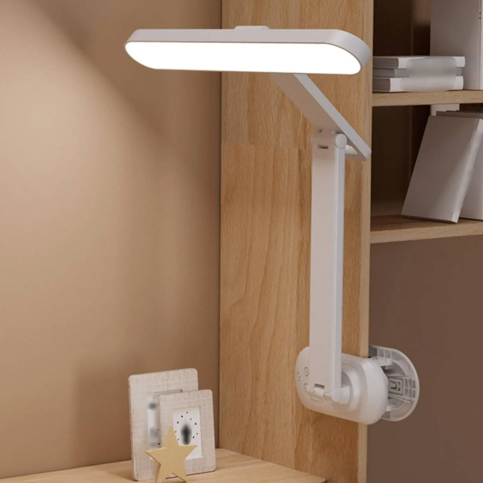 LED Attachable Desk Lamp Eye-Caring Adjustable Arm Clamp Light Flicker Bedside Clamped Illumination for Students, Children, Dorm