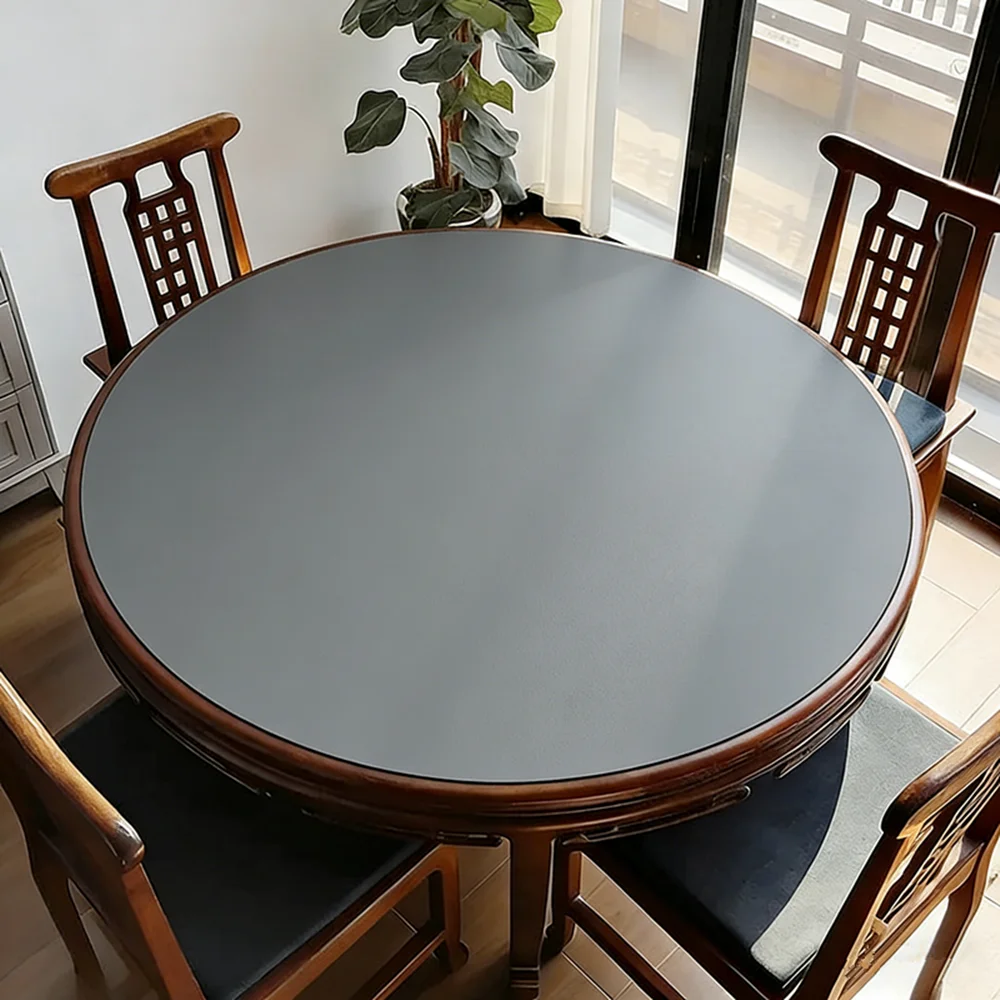 Solid Tablecloth Rubber Round Waterproof  Table Mat Party Table Deco Cover Pad Poker Mahjong Board Games Table Mat Accessories