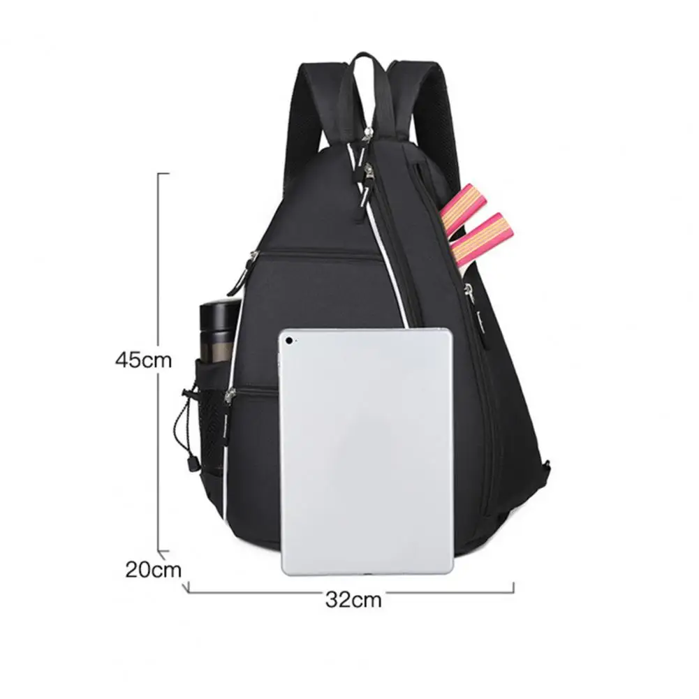 Mochila De Raquete De Tênis e Badminton, Mochila Pickleball, Sling Shoulder Sports Bag, Suporte De Garrafa De Água