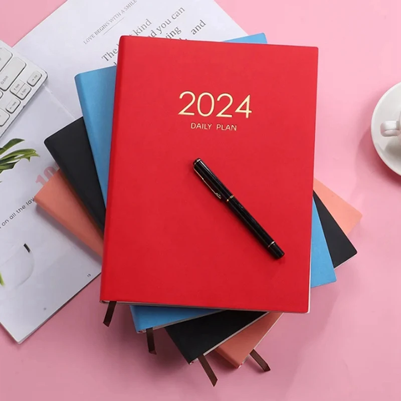 2024 Plan Notebook Kalender verdickt Tages plan Notebook wöchentlich Notebook Büro Schul material