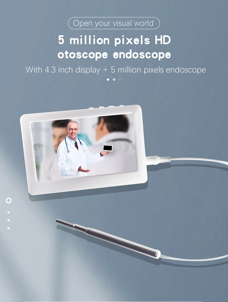 Caméra endoscopique HD 5mp, écran IPS 5 pouces, 3.9mm, appareil portable pour éliminer le cérumen et nettoyer les oreilles, Otoscope USB