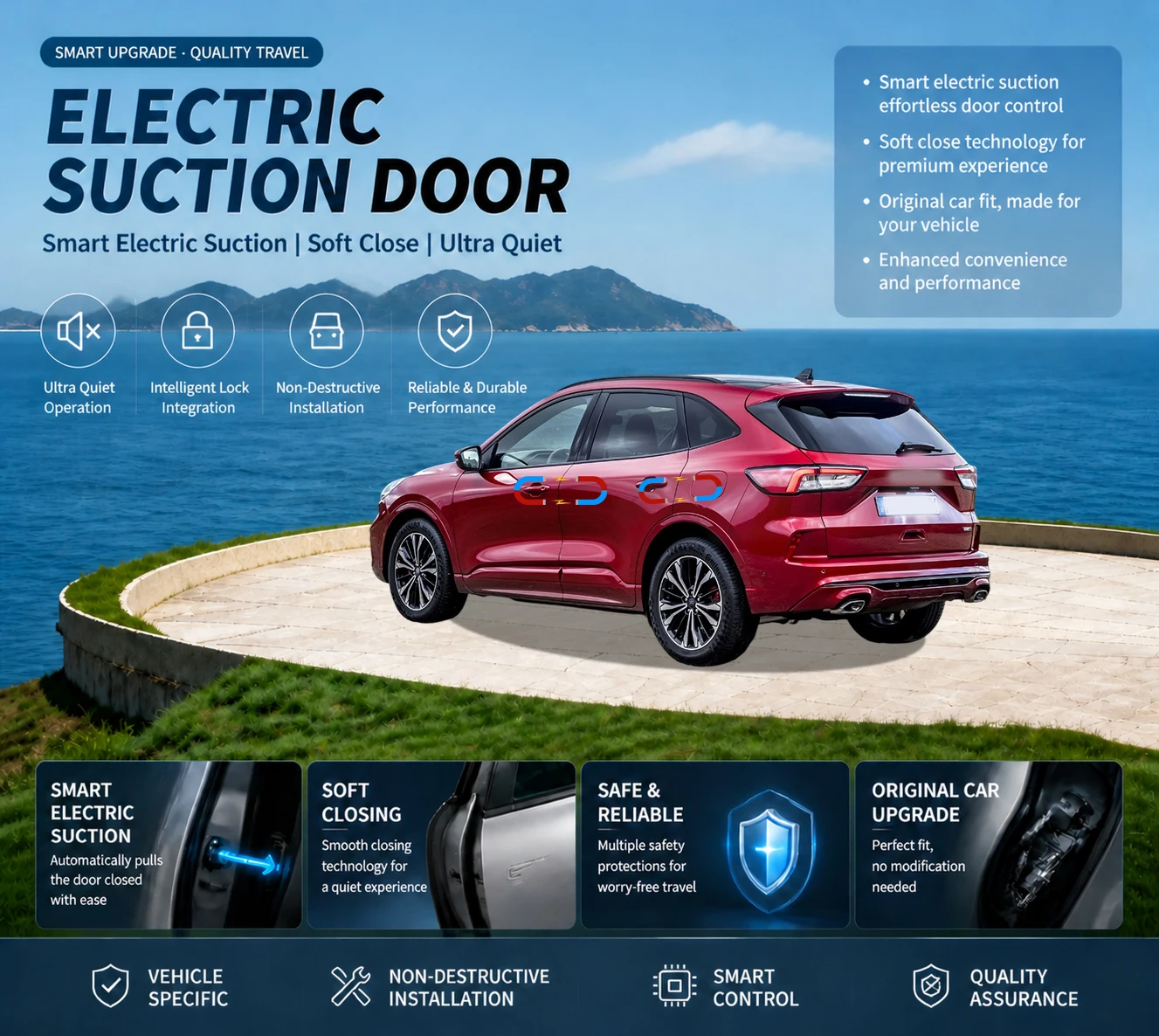 

Car Specific Car Modification Auto Suction Soft Close Door Modification Parts & Accessories For Ford Escape Kuga C482 2020-2026