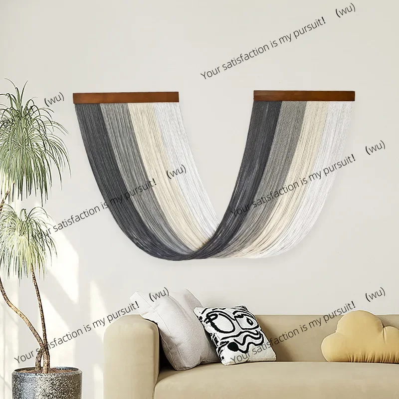 Gradual change of color tassel tapestry, creative handmade wall decoration wall hanging