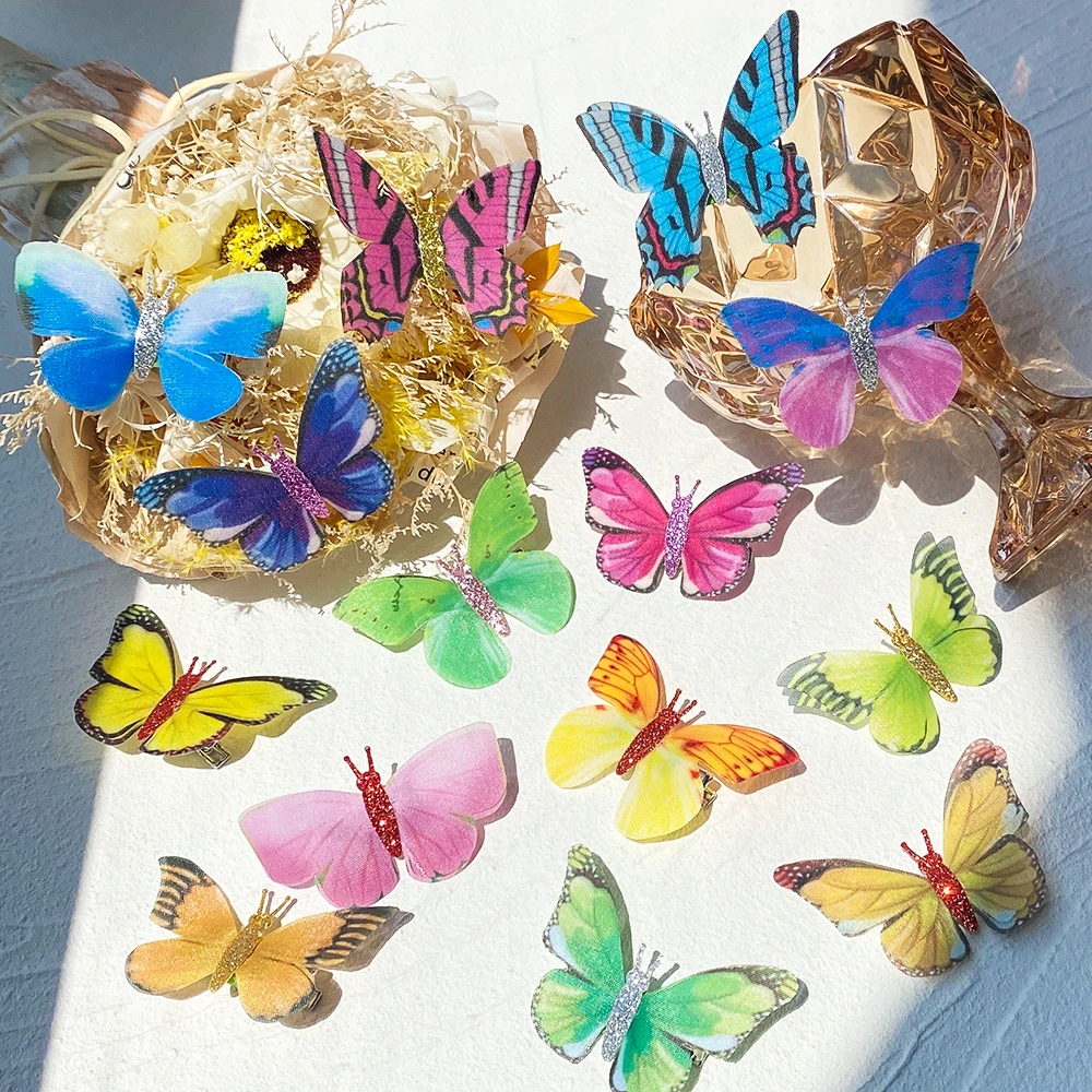 5Pcs/Set Colorful Butterfly Hairpins Girl Hair Clips Barrettes Women Sweet Hair Ornament Headwear Fashion Hair Accessories