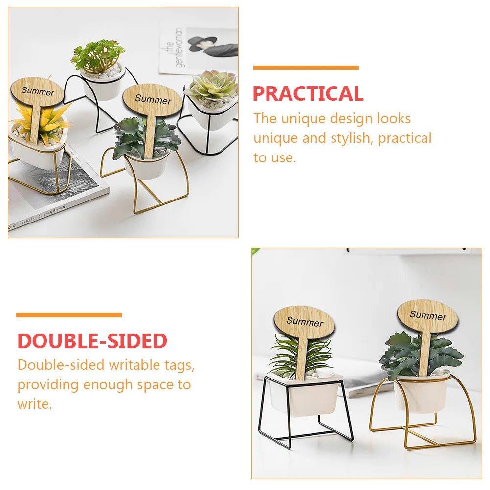 

50 Pcs Stylish Wooden Plant Markers Reusable Garden Tags For Distinguishing Your Potted Plants Decoratively