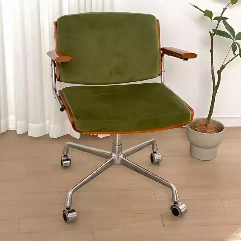 ‌Vintage Style Swivel Chair,Height-Adjustable Ergonomic Chair,Lumbar Support Task Chair, Computer Seat with Smooth-360° Rotation