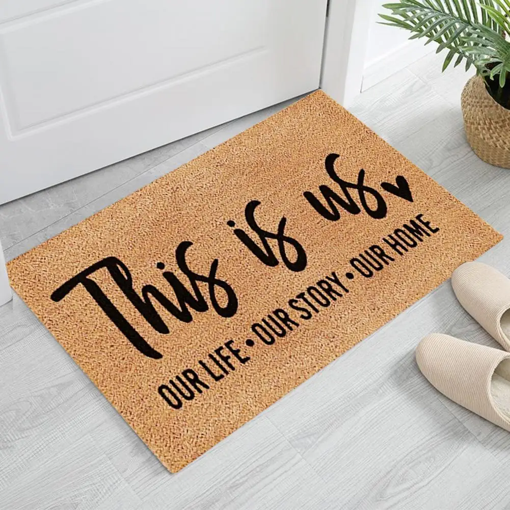 Letter Print Doormat Entrance Welcome Mat Premium 60x40cm Entry Door Mat Stylish Anti-slip Absorbent Wear Resistant Rug for Home