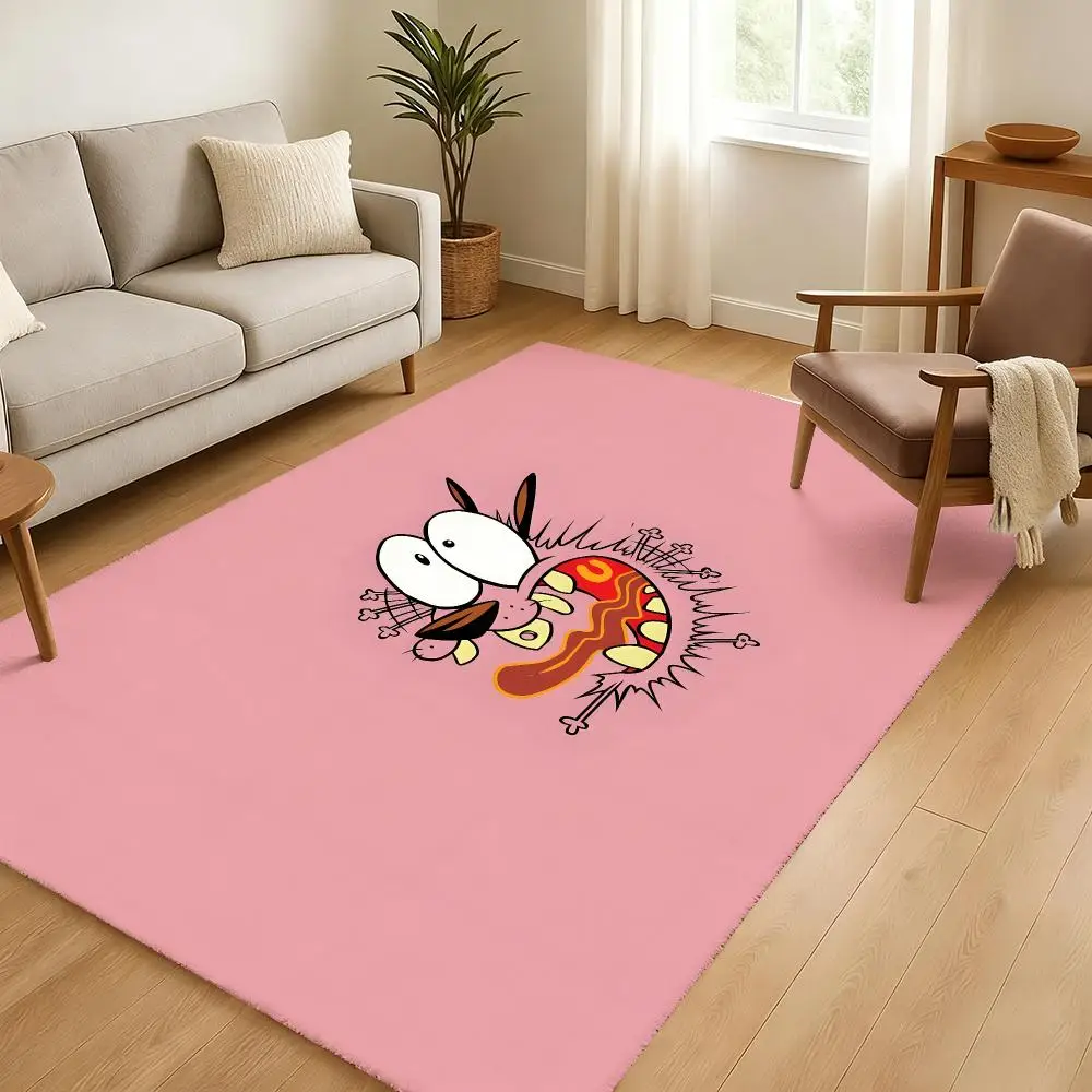 Courage The C-Cowardly Dog Floor Mat Soft Thickened Absorbent Non-Slip Bedroom Living Room Door Mat Home Decor Flannel Rugs