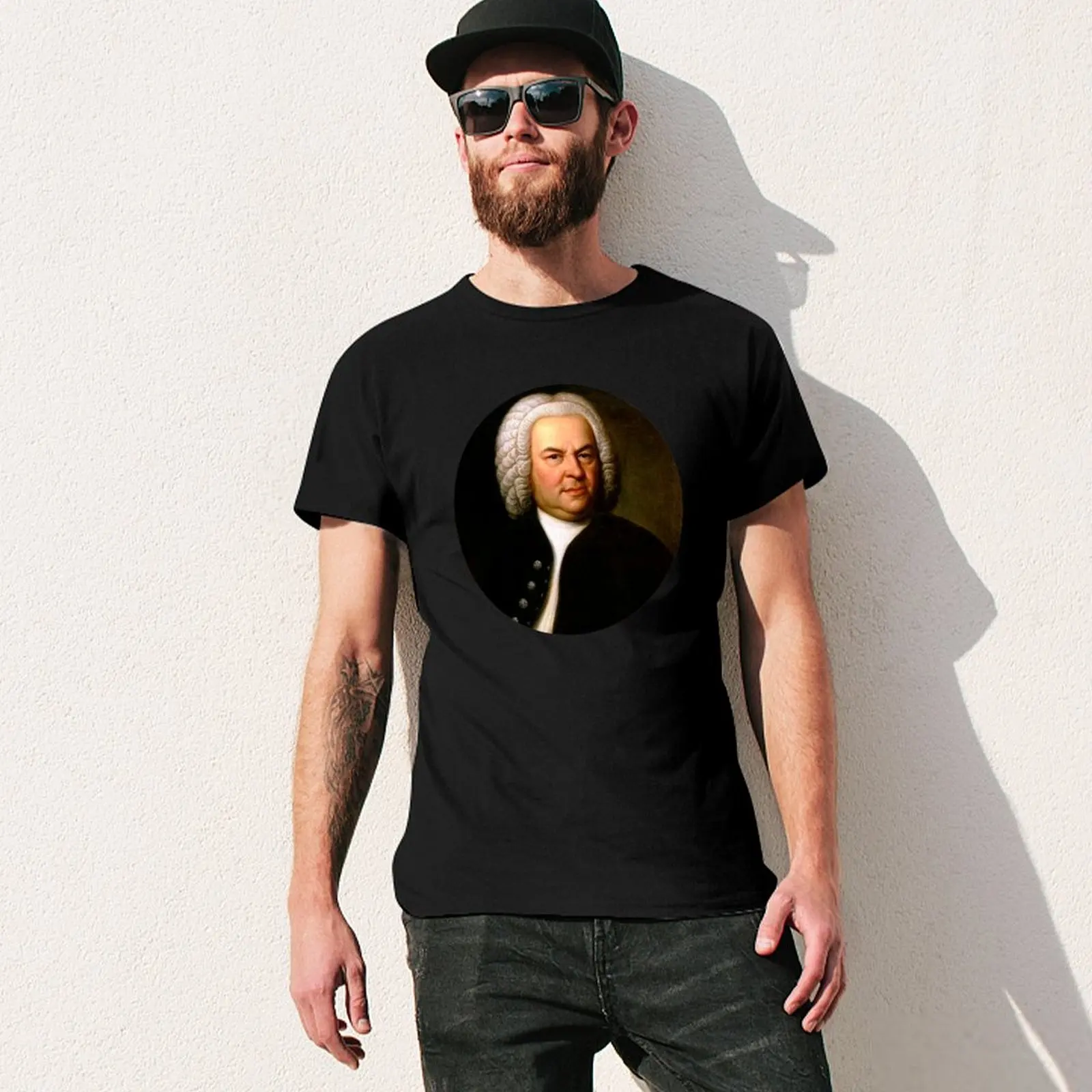 Johann Sebastian Bach Composer Portrait T-Shirt for a boy customs shirts graphic tees mens clothes