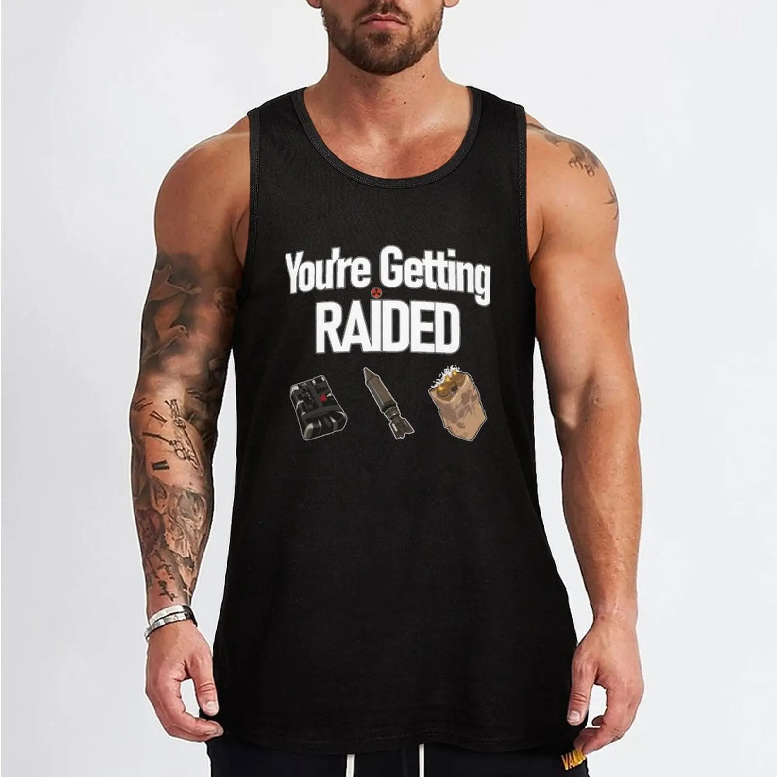 Rust Getting Raided Explosives Tank Top T-shirt for fitness Man clothes for gym Sleeveless T-shirt bodybuilding t-shirt