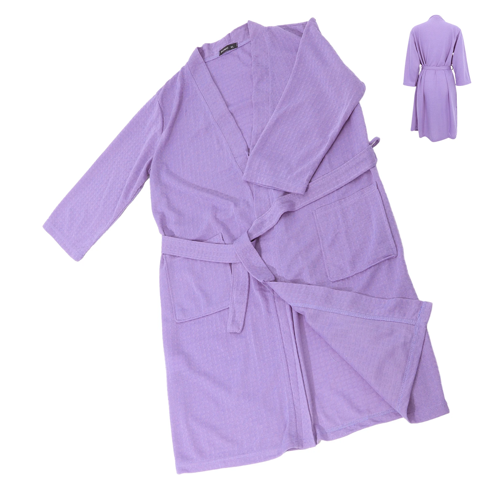 

Bathrobe Waffle Shower Robe Gown Purple XXXL Shower Gown Couples Sleepwear Absorbent Spa Clothes Foldable Travel Use