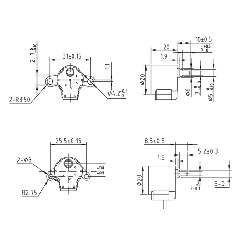 For Air Conditioner 20BYJ46 Wind Deflector Step Motor Wind Motor Swing Leaf Synchronous Swing Indoor Hanging 12V