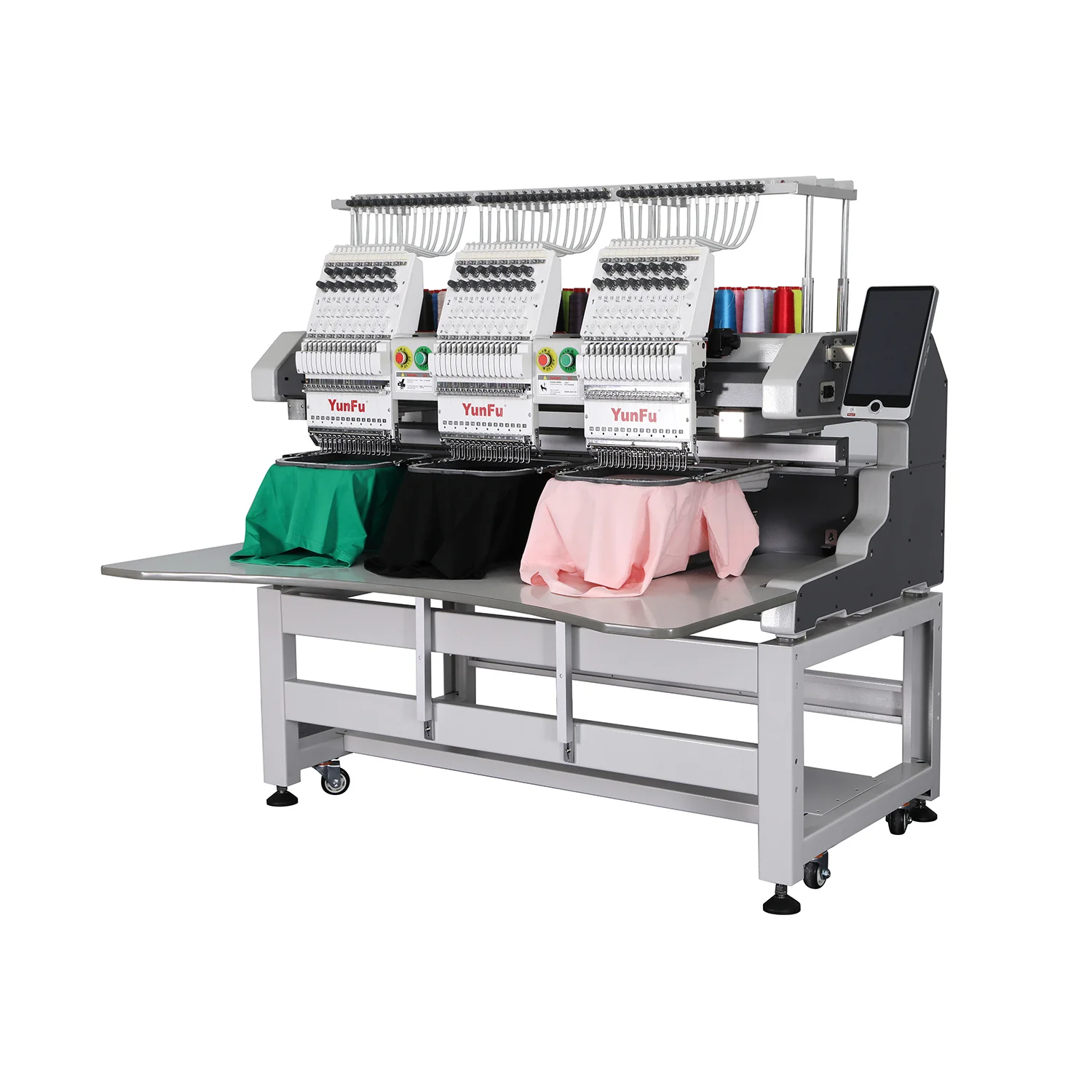 Industrial Embroidery Quilting Machine Bearing Core Components Computerized Operation Custom Worktable Size for Clothes Hats
