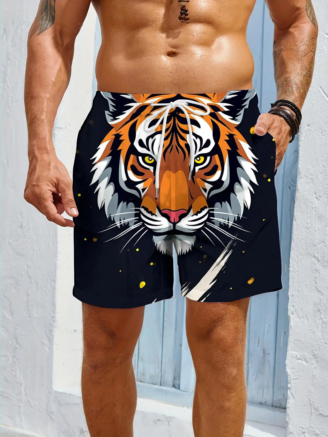 

1pcs Men's Short swim trunks2026 Summer 3D Printed Short sleeve Polyester jogging men running Breathable Quick drying