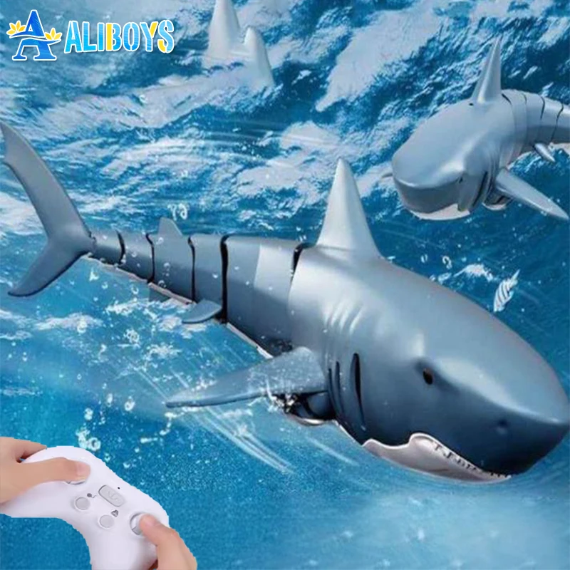 

RC Shark Toy 2.4G Remote Control Animals Sharks Submarine Simulation Robots Bath Tub Pool Electric Animal for Kids Boys Children