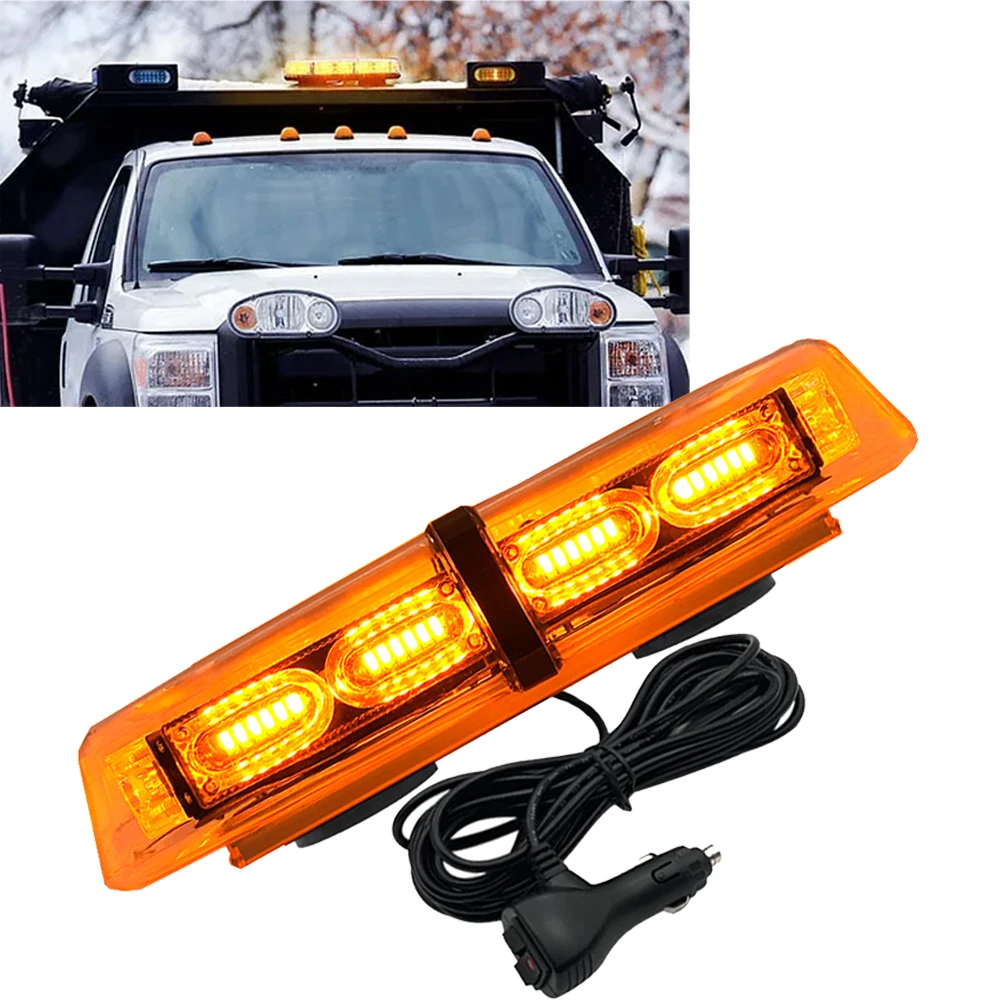 

1pcs 72 LED Amber/Yellow Roof Top LED Emergency Strobe Lights Mini Bar for Cars Trucks Snow Plow Vehicles Warning Caution Lights