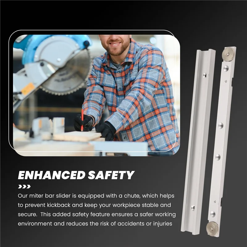 T Track Miter Bar Slider,Aluminium Alloy Miter Bar,Jig And Fixture Bar Slider Table Saw Gauge Rod Wiith Chute