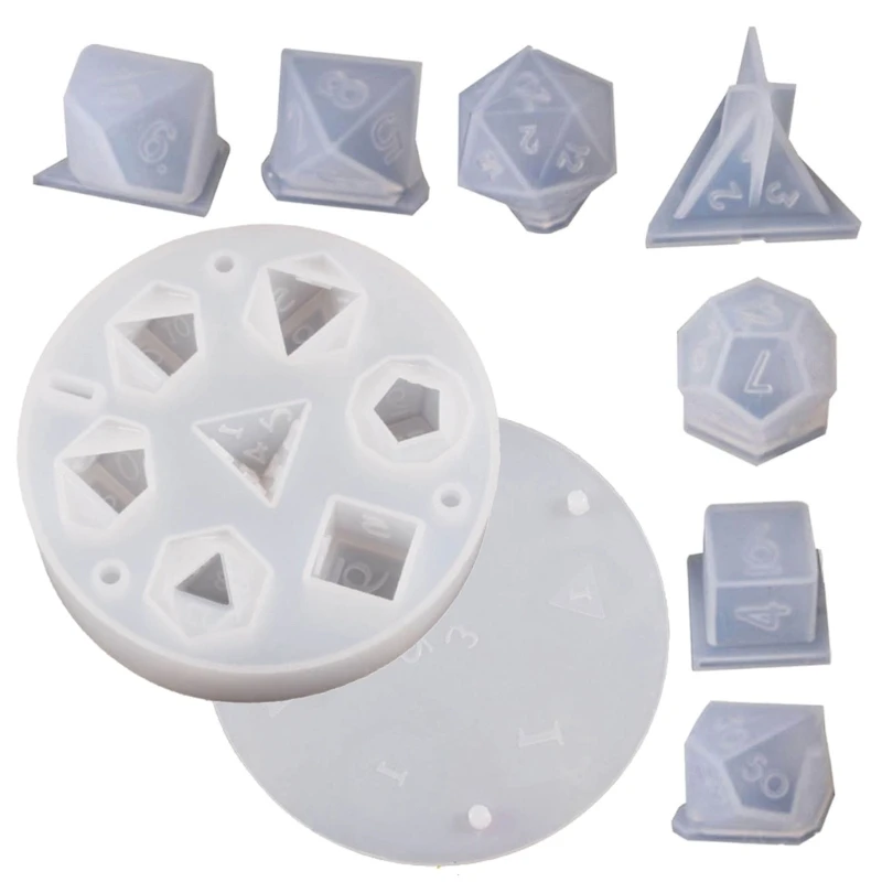 

YUYU 8 Pack Epoxy Resin Moulds Resin Ornaments Molds Dices DIY Resin Casting Mould Silicone Material Hand-Making Tools