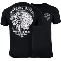 Warrior Spirit American Indian Tactical Skull Military Grunt T-Shirt 100% Cotton O-Neck Summer Short Sleeve Casual Mens T-shirt