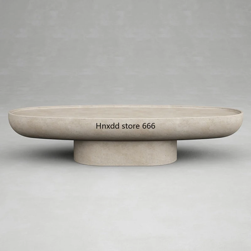 

Natural travertine art coffee table B & B coffee table