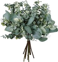 10 Pcs Mixed Artificial Oval Eucalyptus Leaves Stems and Spray for Vase Floral Wreath Bouquets Wedding Greenery Decoration