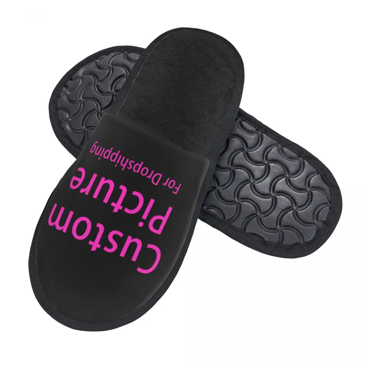 Custom Personalized Custom Photo Logo Comfort Scuff With Memory Foam Slippers Women Customized DIY Print Hotel House Shoes