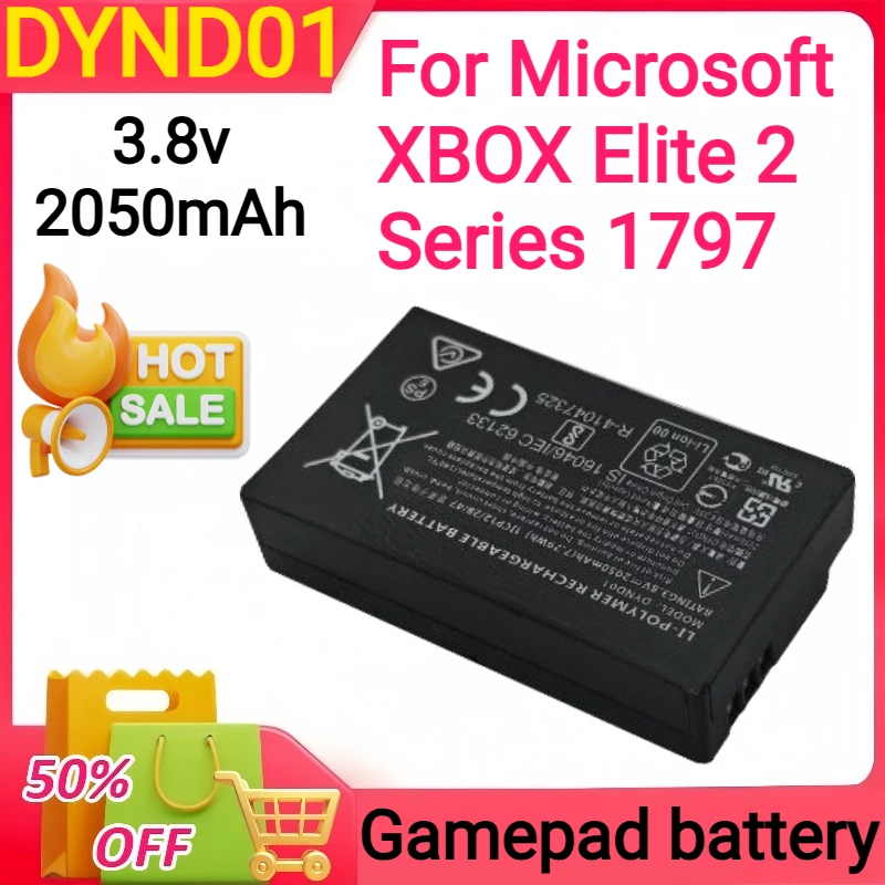 

New 3.8v 2050mAh DYND01 for Microsoft XBOX Elite 2 Series 1797 Gamepad Battery