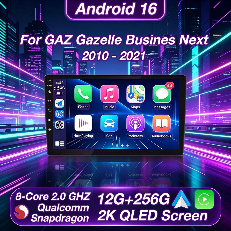 Android 16 Car Radio Carplay Auto For GAZ Gazelle Busines Next 2010-2021 GPS 2din Multimedia Video Player Navigation 2 DIN Audio