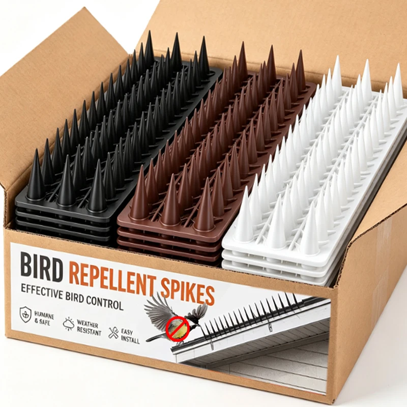 Outdoor Bird Repellent Spikes for Garden Window Fences Roof Balcony Railing Bendable Birds Pigeon Cats Spike Deterrents Traps