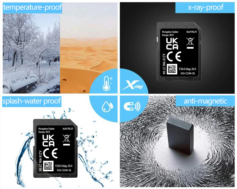 32GB Full 2025 Version Car Navigation Europe SD Card V20 for Mercedes A B C E M ML MLC-Class Sat Card Maps UK EU